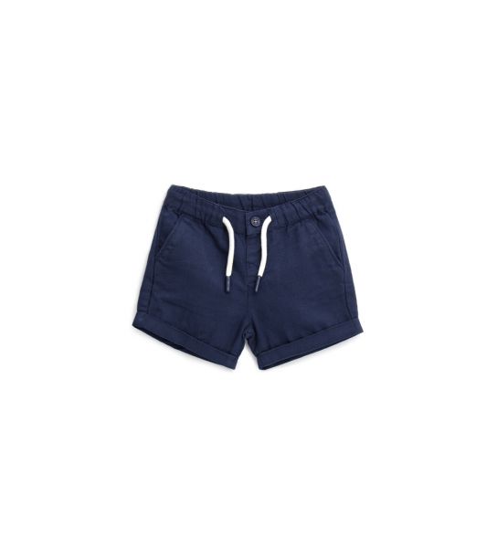 LINEN-COTTON BERMUDA SHORTS