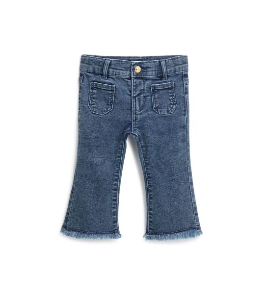 FRINGED FLARE JEANS
