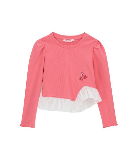 T-SHIRT WITH EMBROIDERED FLOWERS