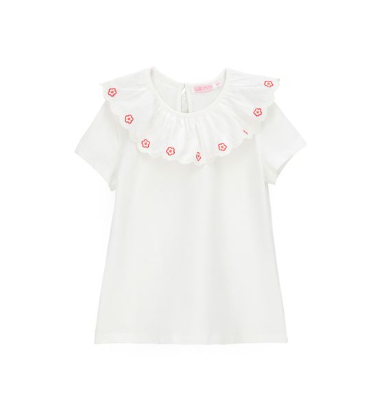 EMBROIDERED NECK T-SHIRT
