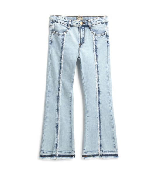 FRINGED FLARE JEANS