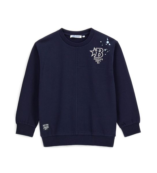 SWEATSHIRT WITH PRINT AND EMBROIDERY