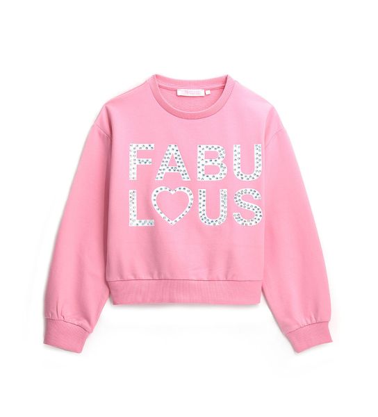 SWEATSHIRT WITH RHINESTONE