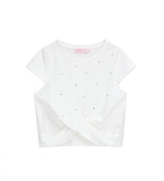 CROP T-SHIRT WITH CROSSOVER