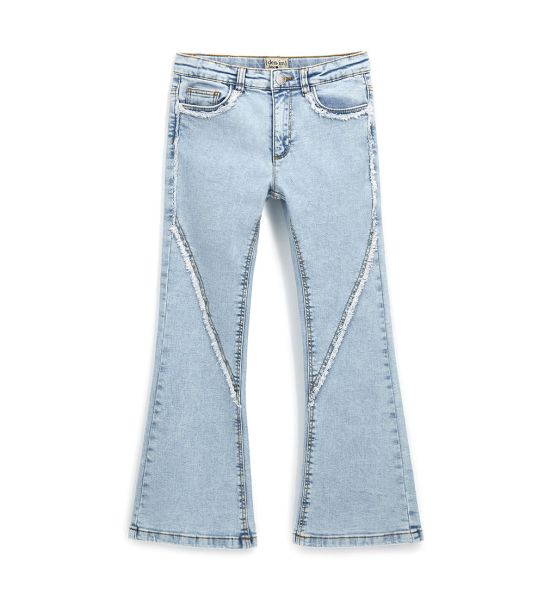 FRINGED FLARE JEANS