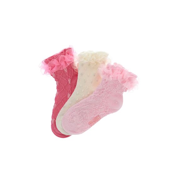 TRI-PACK SOCKS WITH RUFFLES