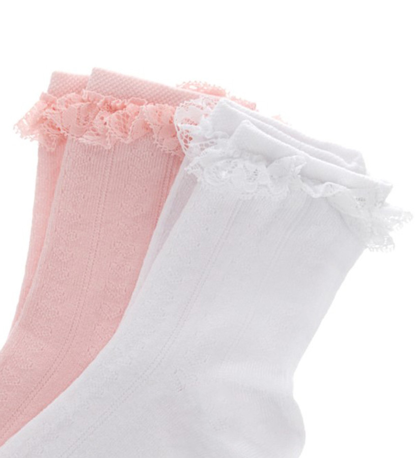 Bambina - Bi-pack calzini con merletto
