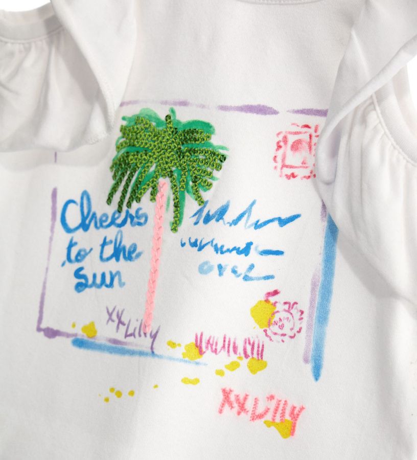 Baby Girl - Tank top with fluorescent print