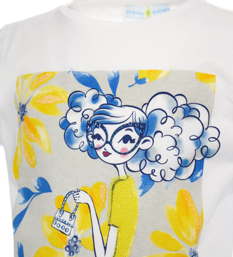 Girl - T-shirt with rhinestones and glitter