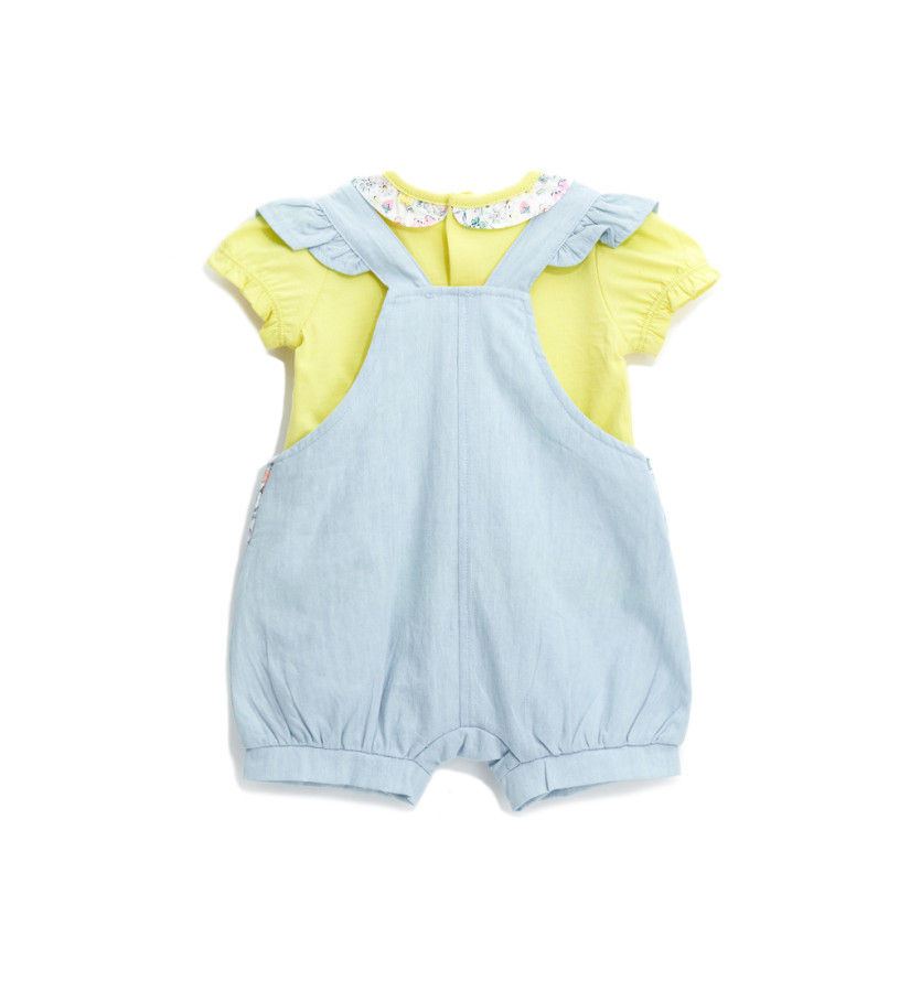 Newborn - T-shirt and denim overalls set