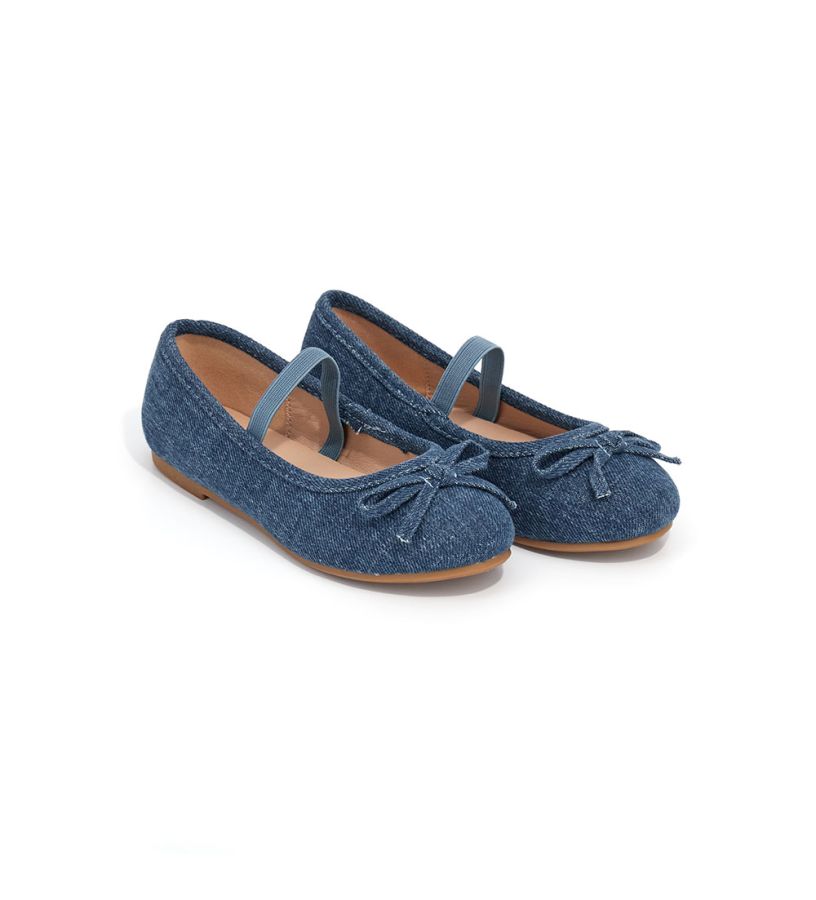 Girl - Ballerinas with denim fabric