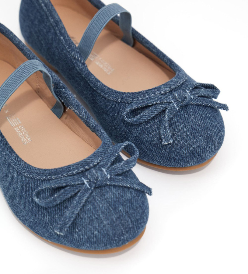 Girl - Ballerinas with denim fabric