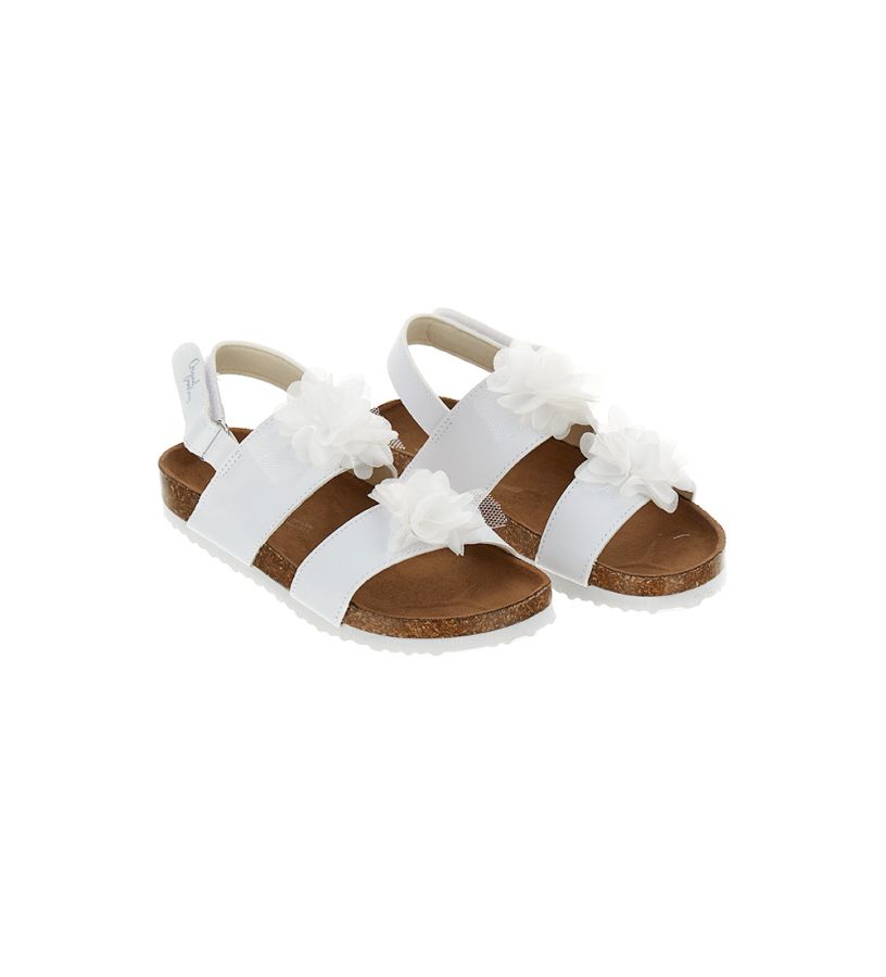 Bambina - Sandalo in ecopelle e organza