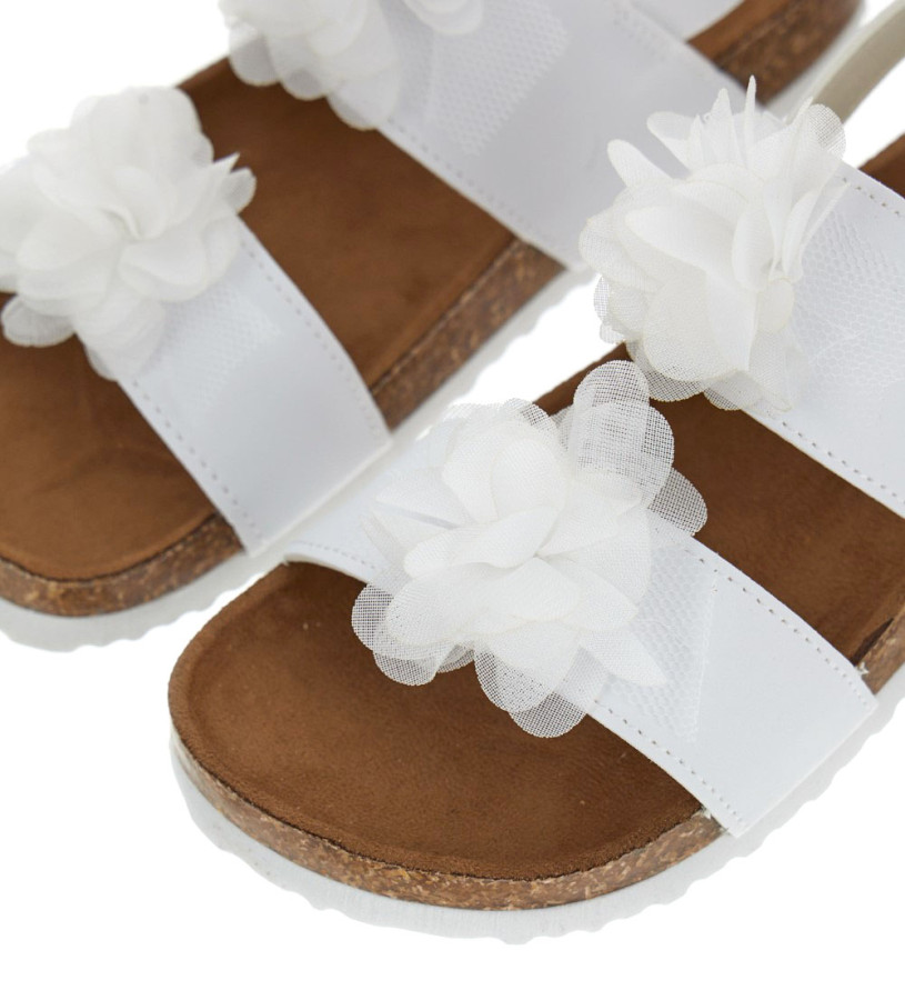 Bambina - Sandalo in ecopelle e organza