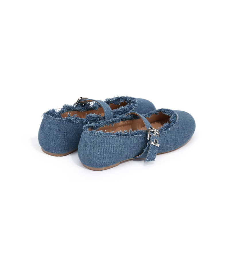 Bambina - Ballerina con tessuto jeans