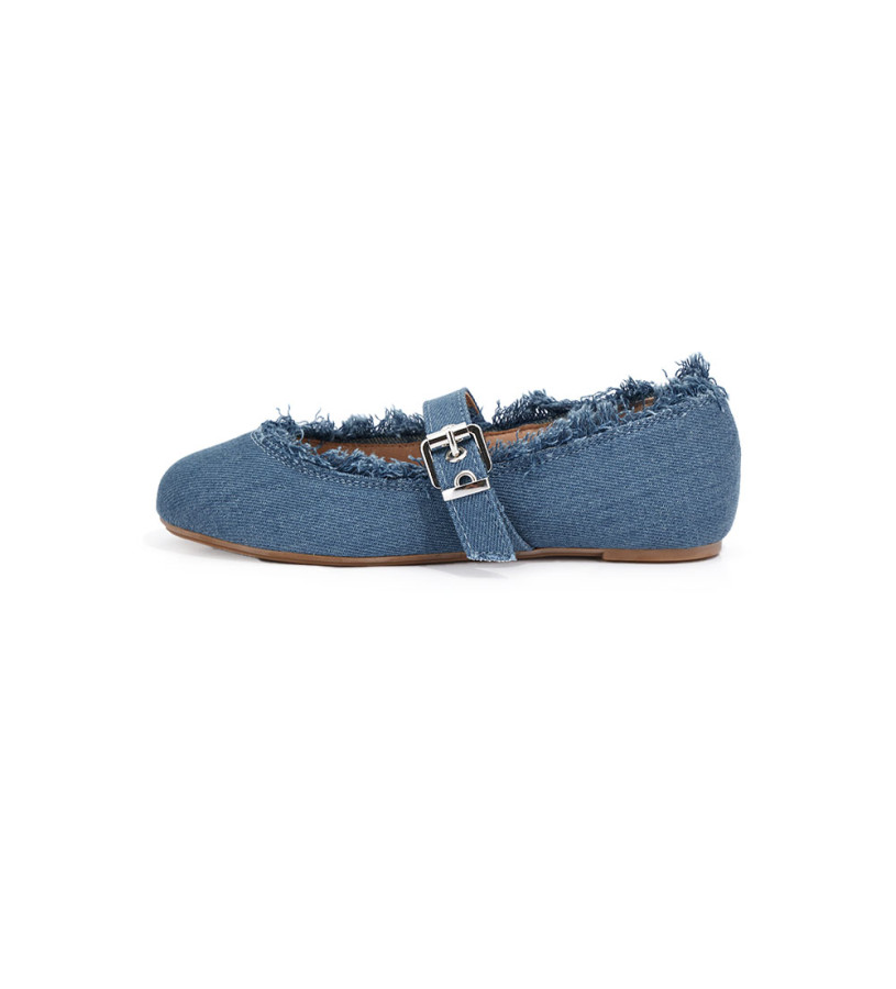 Bambina - Ballerina con tessuto jeans